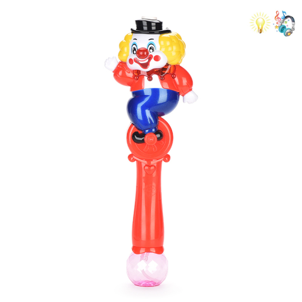 小丑魔法泡泡棒带2瓶泡泡水 电动 灯光 音乐 不分语种IC 塑料