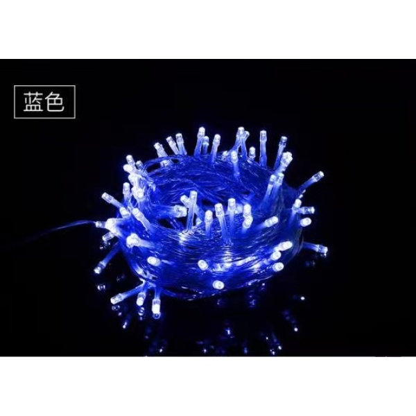 蓝色10米100灯彩灯 单色清装 塑料