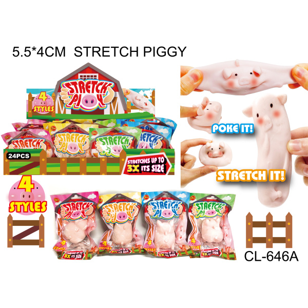 24PCS 装沙拉伸猪 4色 塑料