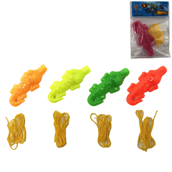 大鳄鱼哨子（配60CM绳子）5色  塑料