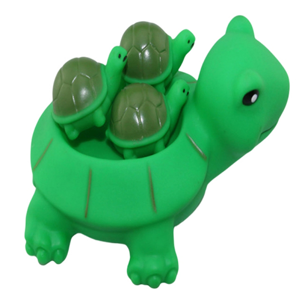 搪胶子母动物-1拖3乌龟 塑料