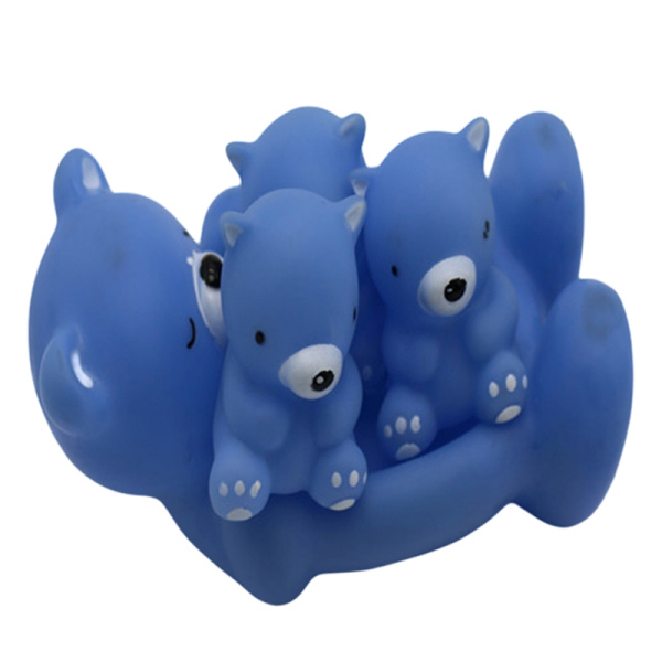搪胶子母动物-1拖3蓝熊 塑料