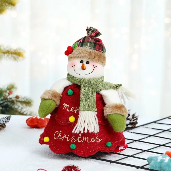 圣诞装饰平安果袋-雪人款  布绒