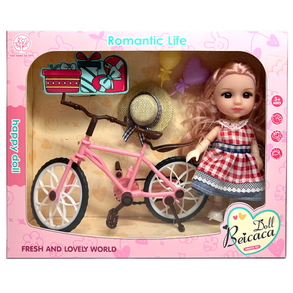 6寸娃娃配自行车套装 配件颜色随机