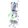 变形机器人动物系列 动物变形-斑点白雪豹 带武器 盾牌 塑料