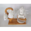 600ML10头花茶壶咖啡具套装 单色清装 陶瓷
