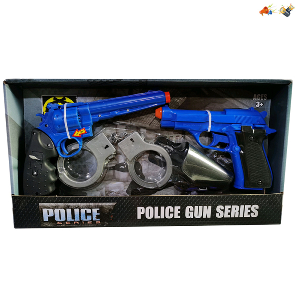 音响枪警察套装 电动 手枪 声音 不分语种IC 包电 实色 塑料