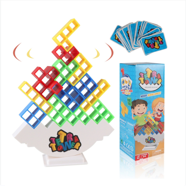平衡游戏摇摆叠叠高俄罗斯积木方块叠叠乐儿童专注力桌面玩具 塑料