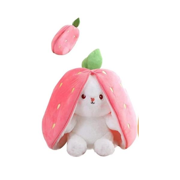 18cm 草莓兔（厂印） 单色清装 布绒