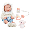 初生婴儿娃娃带毛毯,奶瓶,奶嘴,摇铃,毛绒公仔 16寸 塑料