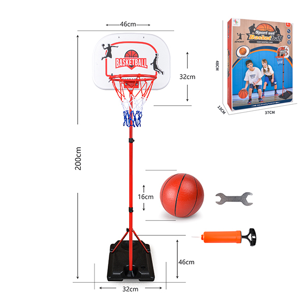 2米立式篮球架套装  塑料