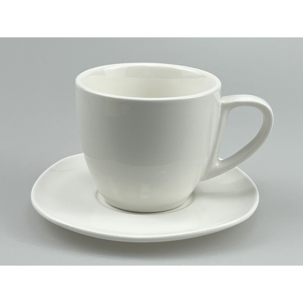 白色带碟咖啡杯【杯：12.5*9*8CM碟：15*15*1.5CM】 单色清装 陶瓷