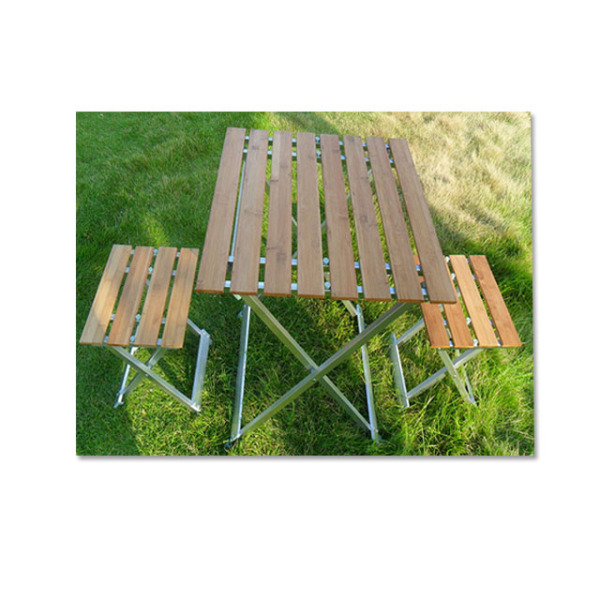 折叠竹面桌椅(含凳子2个)