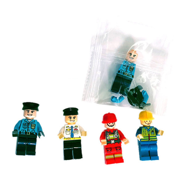 4款警察/消防/工程积木人（40PCS/OPP袋） 塑料