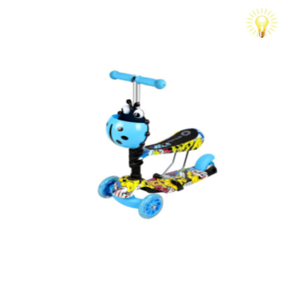 三合一儿童滑板车 滑板车 三轮 灯光 塑料