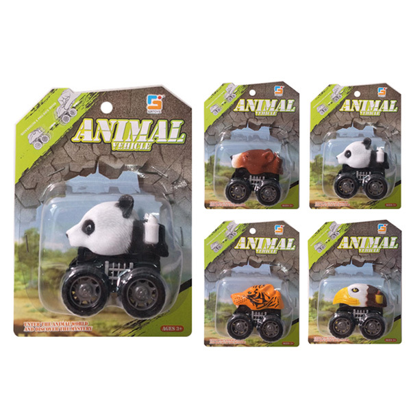 4款动物头车 惯性 黑轮 塑料