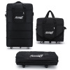 大容量航空托运旅行包带滑轮行李袋可扩容搬家托运包折叠包 黑色 单色清装 牛津布