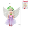 实身婚纱布金粉翅膀小天使小珍妮娃娃 3.5寸 塑料