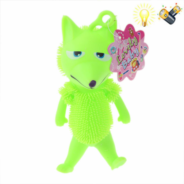 狐狸闪光毛毛球包电 灯光 塑料