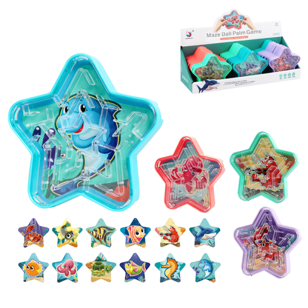 24PCS 五角星海洋迷宫 4色 迷宫 塑料