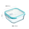 11.5*11.5*6.3cm  320ML方形带排气保鲜盒 透明 单色清装 高硼硅耐热玻璃