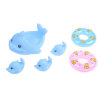 4只庄搪塑子母海豚带2个游泳圈 搪胶