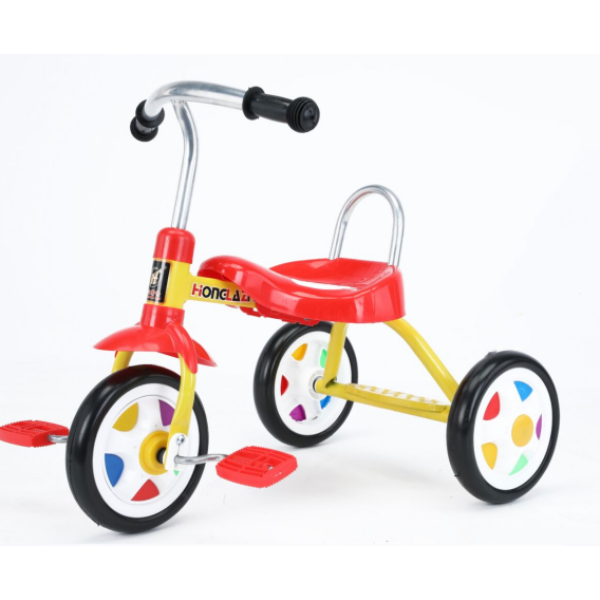 儿童三轮车(材质铁+发泡轮)混色 脚踏三轮车 金属