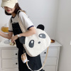 大卡通小熊猫帆布单肩斜挎两用包（含挂件） 白色 单色清装 布绒