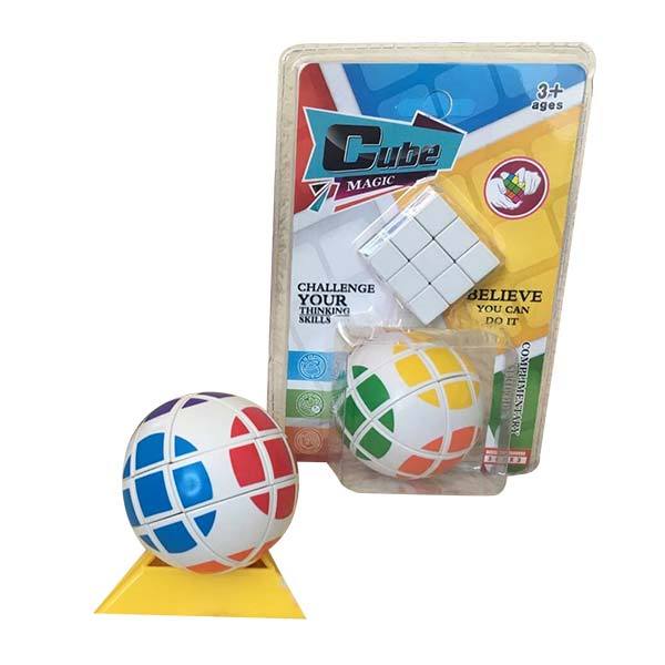 六色球形魔方带小魔方 球形 3阶 塑料