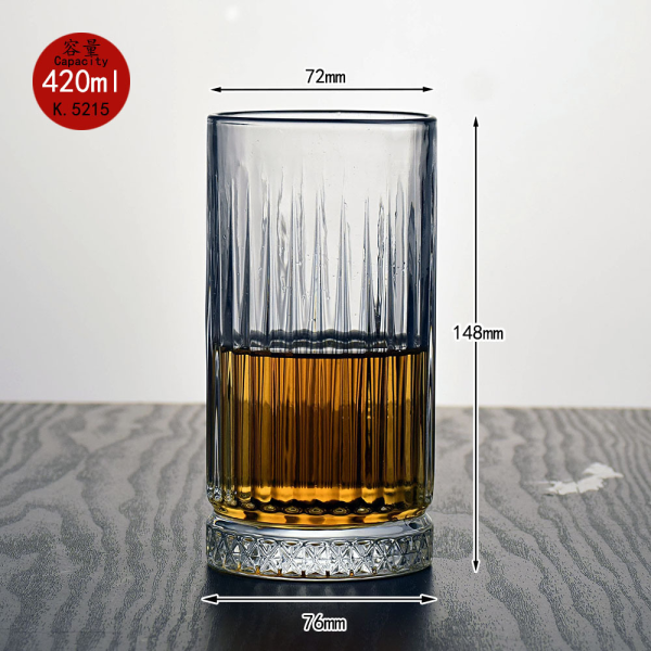 玻璃威士忌洋酒白兰地异形树皮纹杯【420ML】 单色清装 玻璃