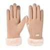 加绒保暖触屏手套防水防滑手套 女人 均码 100%聚酯纤维