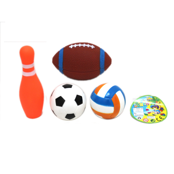搪塑橄榄球带保龄球瓶,排球,足球 搪胶