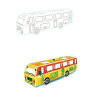 奇趣巴士立体涂色拼图 交通工具 纸质