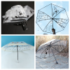小清新儿童自动三折透明伞学生创意晴雨透明伞【28CM】 混色 塑料