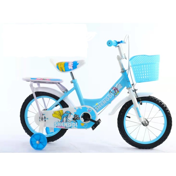 儿童12寸高碳钢车架彩色轮自行车 单色清装 金属