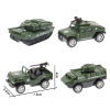 4款式军事车模型 回力 喷漆 金属