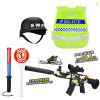 M416枪带特警帽,指挥棒,停字牌,警察马甲,口哨 软弹 冲锋枪 灯光 实色间喷漆 塑料