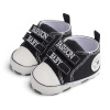 字母刺绣帆布休闲学步鞋 新生儿（1岁以内） 11-13 黑色 OPP袋 OPP袋 布料