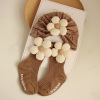 薄款新生儿花朵帽子+中长袜子套装（S:0-3个月，M：4-12个月） 新生儿（1岁以内） S-M 套装 5%氨纶 70%棉 25%聚酯纤维