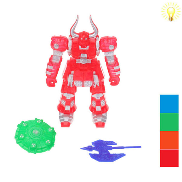 机器人带武器,灯光红,橙,蓝,绿4色 灯光 塑料
