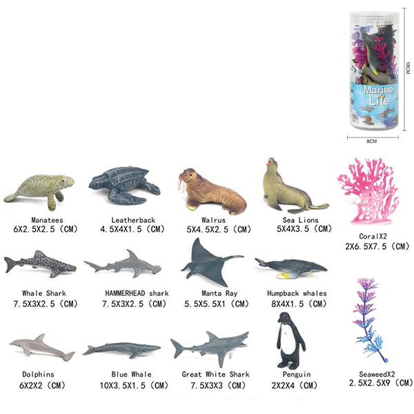 16只海洋动物套 塑料