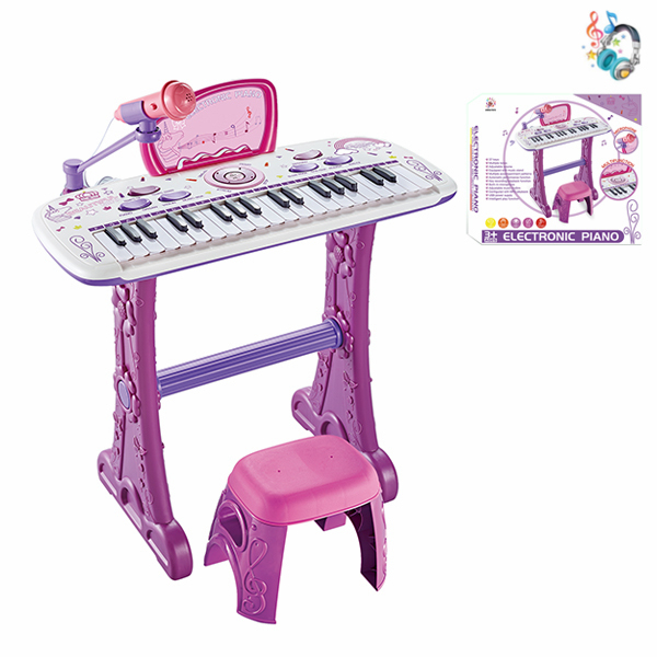 37键紫色电子琴套装 仿真 音乐 不分语种IC 带麦克风 塑料