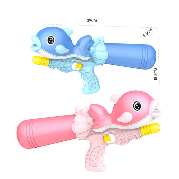 充气海豚水枪 2色 实色 塑料