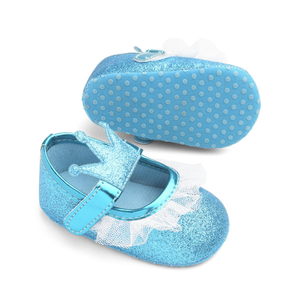 婴儿皇冠可爱学步鞋 新生儿（1岁以内） 11-13 蓝色 OPP袋 OPP袋 超细纤维