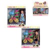 8PCS 2款娃娃带自行车,安全帽,溜冰鞋 6寸 塑料