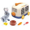 毛绒兔纯灰荷兰兔带BB哨,宠物巴士笼,巴士牵引绳,配件 塑料
