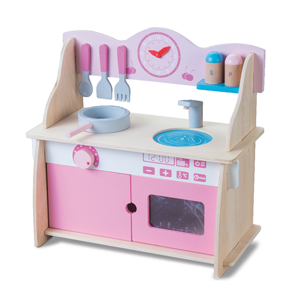 木制粉色厨房套装 卡通 实色 木质