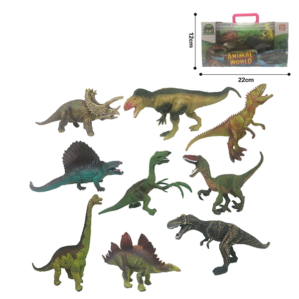 9只装彩绘恐龙套 塑料