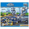 城市警察系列之二变警察拖车 塑料