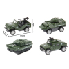 4款式军事车模型 回力 喷漆 金属